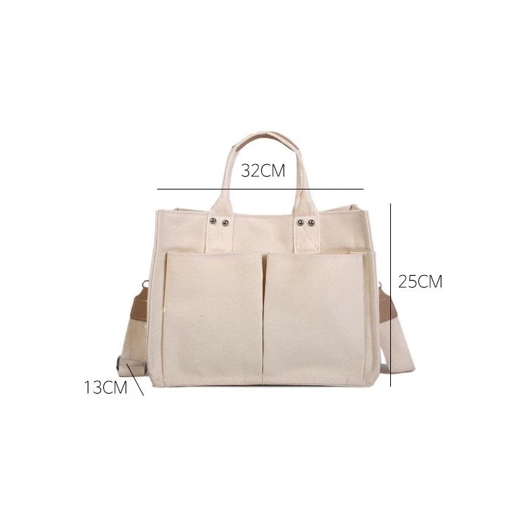Large Capacity with Removable Bottom Canvas Tote Bag