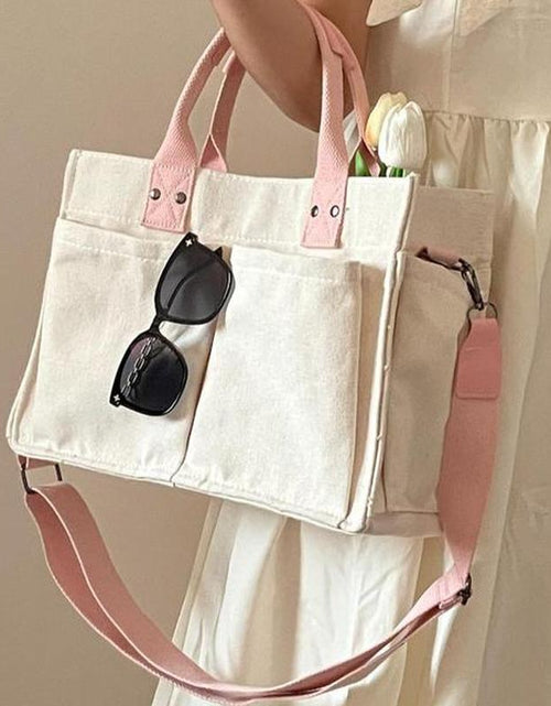 Load image into Gallery viewer, Large Capacity with Removable Bottom Canvas Tote Bag
