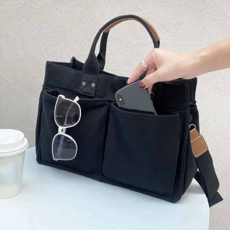Large Capacity with Removable Bottom Canvas Tote Bag