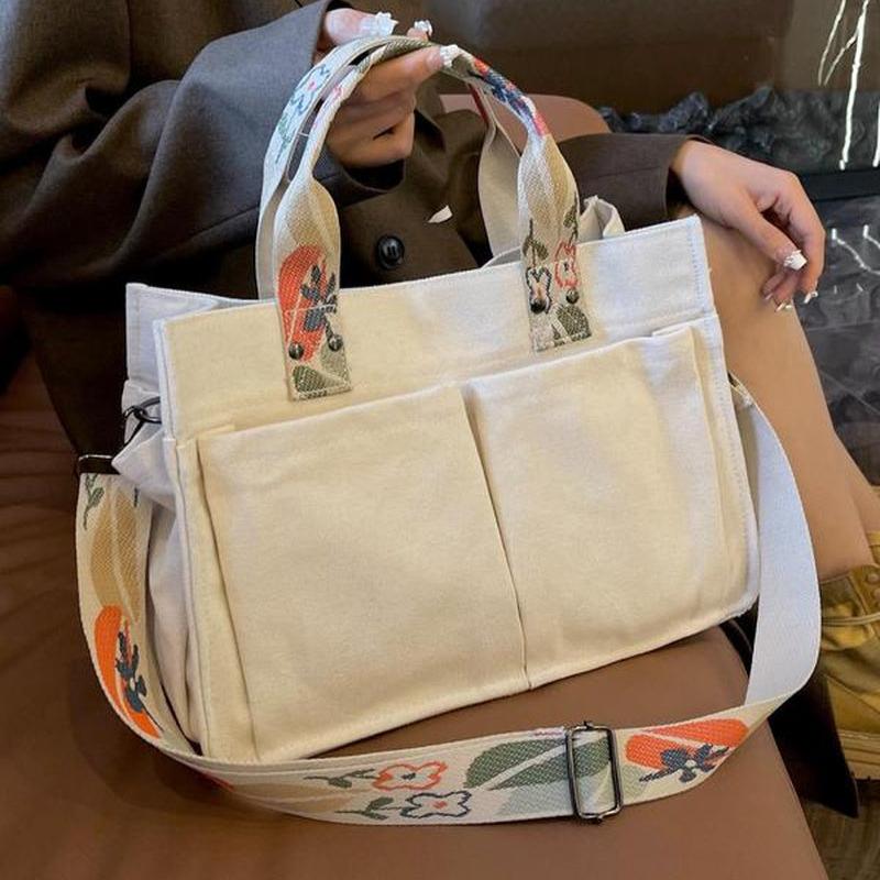 Large Capacity with Removable Bottom Canvas Tote Bag