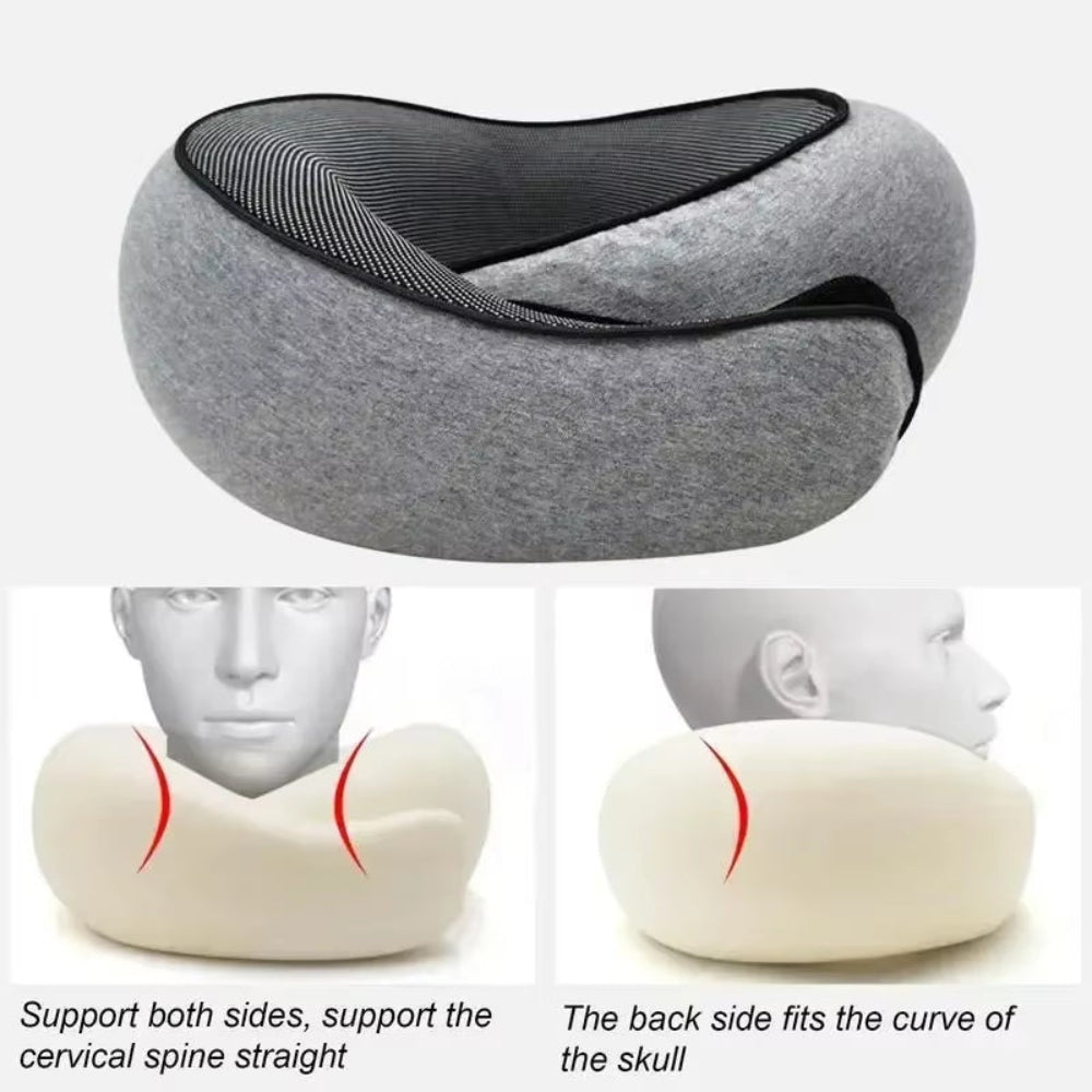CloudRest U-Shape Pillow – Memory Foam Travel Neck Cushion for Car, Plane & Home Comfort