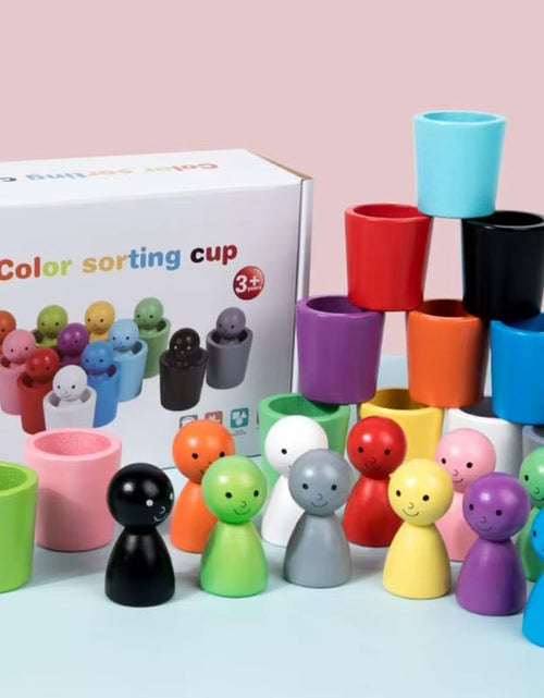 Load image into Gallery viewer, ColorPlay Peg Dolls &amp; Sorting Cups – Imagination &amp; Learning in Every Colorful Moment
