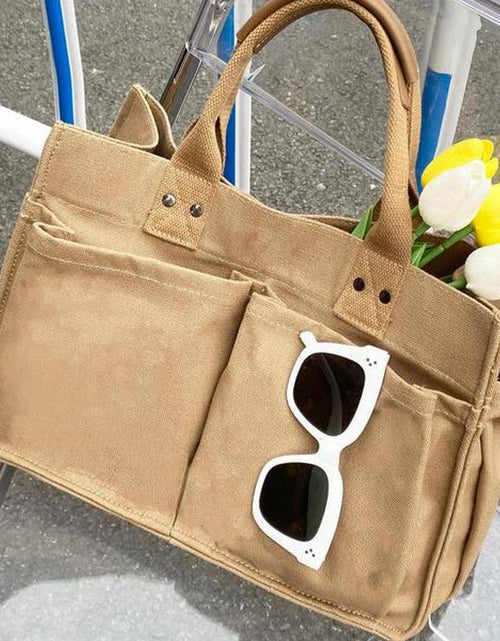 Load image into Gallery viewer, Large Capacity with Removable Bottom Canvas Tote Bag

