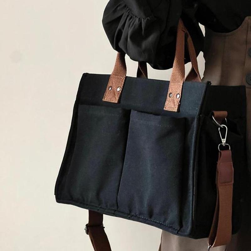 Large Capacity with Removable Bottom Canvas Tote Bag